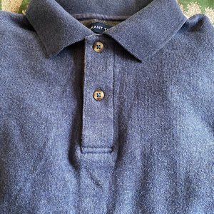 Mens' XL long sleeve polo sweater, blue, lightly worn.